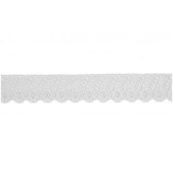 Minerva 35mm Nylon Lace Trim White - per metre