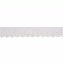 Minerva 35mm Nylon Lace Trim Cream - per metre