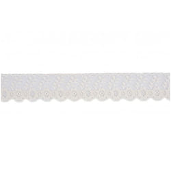 Minerva 35mm Nylon Lace Trim Cream - per metre