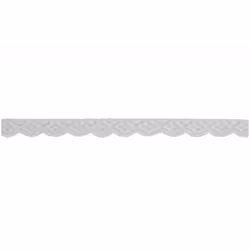 Minerva 17mm Nylon Gathered Lace Trim White - per metre