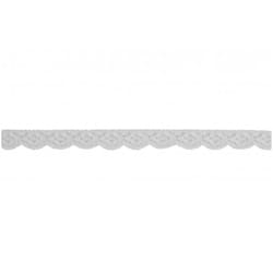 Minerva 17mm Nylon Gathered Lace Trim White - per metre