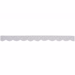 Minerva 17mm Nylon Gathered Lace Trim Cream - per metre