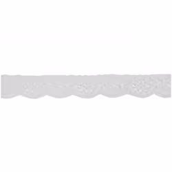 Minerva 35mm Nylon Gathered Lace Trim White - per metre