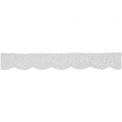 Minerva 35mm Nylon Gathered Lace Trim White - per metre