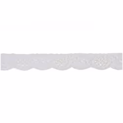 Minerva 35mm Nylon Gathered Lace Trim Cream - per metre
