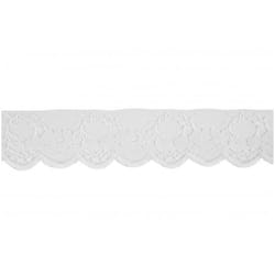 Minerva 55mm Nylon Gathered Lace Trim White - per metre