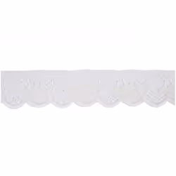 Minerva 55mm Nylon Gathered Lace Trim Cream - per metre