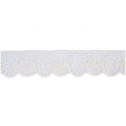 Minerva 55mm Nylon Gathered Lace Trim Cream - per metre