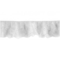 Minerva 70mm Nylon Lace Trim White - per metre