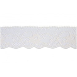 Minerva 70mm Nylon Gathered Lace Trim Cream - per metre