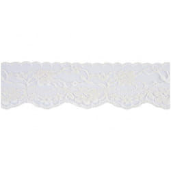 Minerva 73mm Nylon Lace Trim Cream - per metre