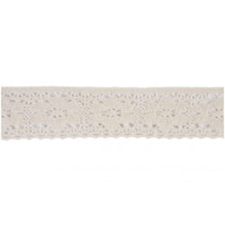 Minerva 50mm Cotton Lace Trim Cream - per metre