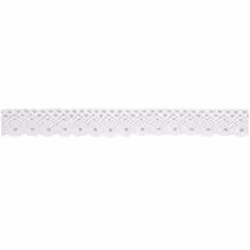 Minerva 26mm Cotton Lace Trim White - per metre