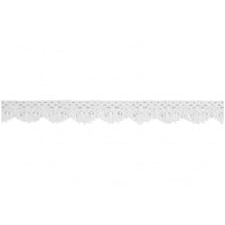 Minerva 23mm Cotton Lace Trim White - per metre