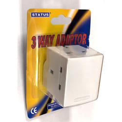 Status 3 Way Mains Adaptor Plug (12 Pack)