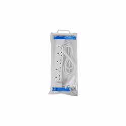 6 Way Extension Socket - White - 2m