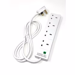 Multi Plug Extension | 4 Socket Extension Cable | 2m Extension Lead | 13A Surge Protected | 4WSSP2MCP10