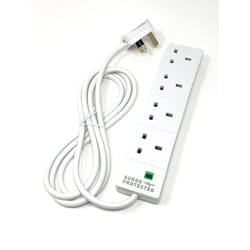 Multi Plug Extension | 4 Socket Extension Cable | 2m Extension Lead | 13A Surge Protected | 4WSSP2MCP10