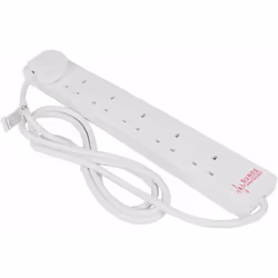 Status 6-Way Surge Protection Extension Socket with Neon Indicator