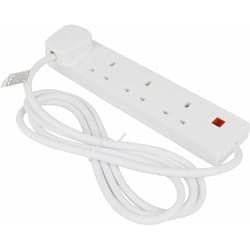 Status S4W4MS6 4-Way Extension Socket with Neon Indicator