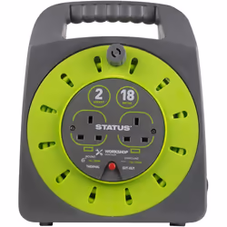 Status S18M2G13ACR4 Socket Outlet Cable Reel - Multicolour(Green/Grey)