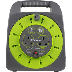Status S18M2G13ACR4 Socket Outlet Cable Reel - Multicolour(Green/Grey)