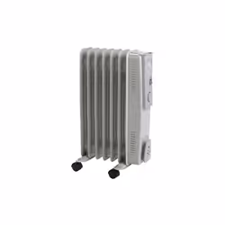 1500w 7 FIN OIL FILLED RADIATOR, WHITE, 3 HEAT SETTINGS, PORTABLE D240mmxW330mmxH550mm