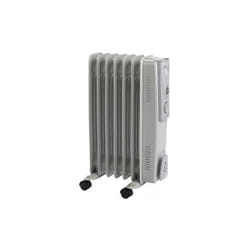 1500w 7 FIN OIL FILLED RADIATOR, WHITE, 3 HEAT SETTINGS, PORTABLE D240mmxW330mmxH550mm