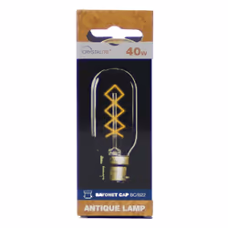40w Crystalite Antique T45 Tubular BC Clear Diamond Filament 3170650