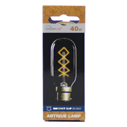 40w Crystalite Antique T45 Tubular BC Clear Diamond Filament 3170650