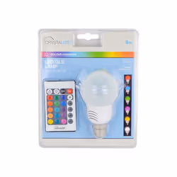 LED Bayonet Cap GLS Colour Changing Bulb & Remote Control - 3W