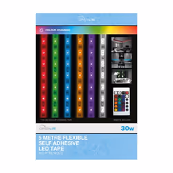 LED Colour Changing 5 Metre Tape Kit & Remote Control - 30W