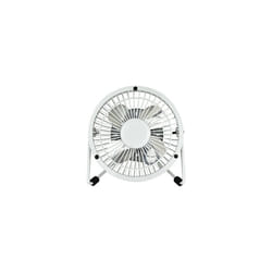 Status 4" Mini USB Powered Desk Fan - White Metal Finish, SUSBWHWFAN1PKB4