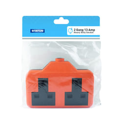 2-Way Re-Wireable Plastic Socket Block - Orange