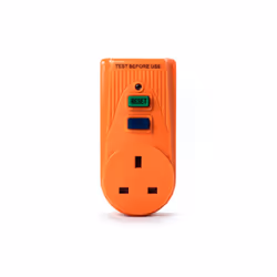 Orange Circuit Breaker | 13A UK Plug RCD Socket Adapter | SRCDORX3