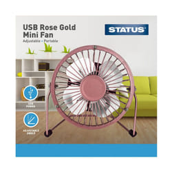 Status 4" Portable USB Mini Fan - Rose Gold