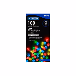 The Status Lulea 100 LED String Lights give you a 13m cable with 100 Multi Coloured LED lights. There is a 2m gap t ...