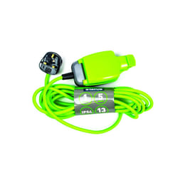 1 Socket Extension Lead | 5m Green Waterproof Extension Cable |13 amp Weatherproof Extension Socket | 1W5M13AIP54S6