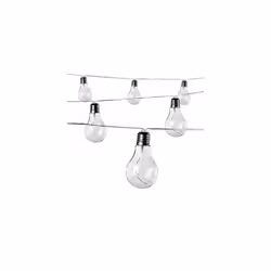 Queenstown Solar Light String / 10 Clear Multi Colour Outdoor Garden Light Bulbs with 2 Functions / 5 LED's per Light Bulb / 3.8 Meters Cable