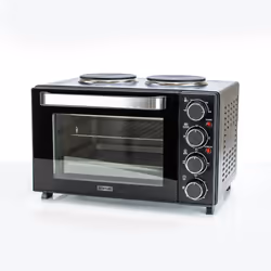 Amarillo Black Mini Oven: 25 litre capacity oven with a grilled function and dual hot plates 2 / 1400w / AMARILLO1PKB