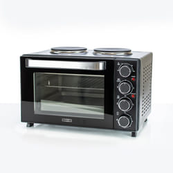 Amarillo Black Mini Oven: 25 litre capacity oven with a grilled function and dual hot plates 2 / 1400w / AMARILLO1PKB
