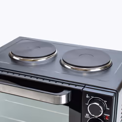 Amarillo Black Mini Oven: 25 litre capacity oven with a grilled function and dual hot plates 2 / 1400w / AMARILLO1PKB