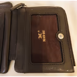 men leather trifoid wallet purse brown luxury