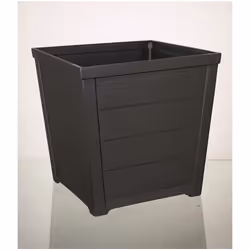 40cm Taper Square Plastic Planter Anthracite