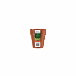 4" Pack Of 5 Plastic Flower Pots - Stewarts Flower Pot Pack 4" Plant Pots Planters Gardening Garden Accessory