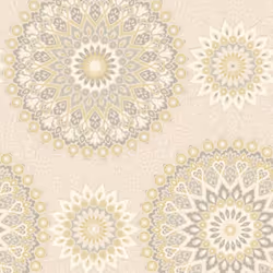 Holden Glitter Medallion Ochre Cream Wallpaper Abstract Aztec Motif Textured