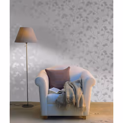 Holden Decor Glistening Ginkgo Grey Silver Wallpaper 12700
