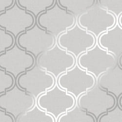 Glistening Geo Grey / Silver Wallpaper