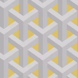Holden Decor Glistening Trident Geo Grey Yellow Wallpaper 12811