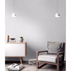 Holden Decor Glistening Maze Grey Wallpaper 12910